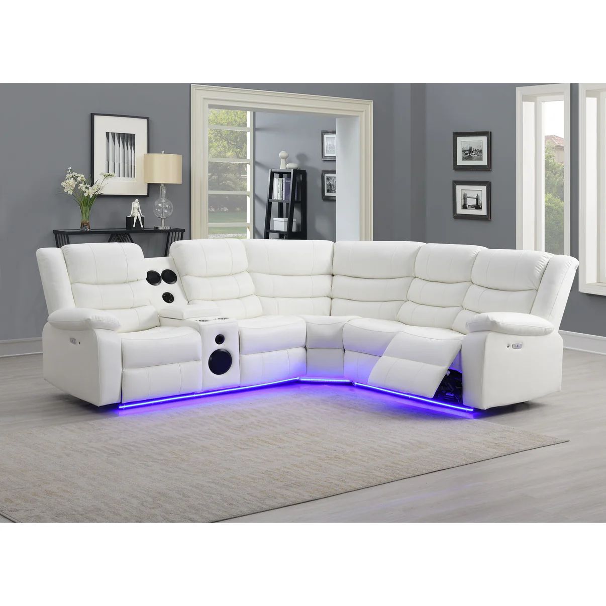 All white powered reclining