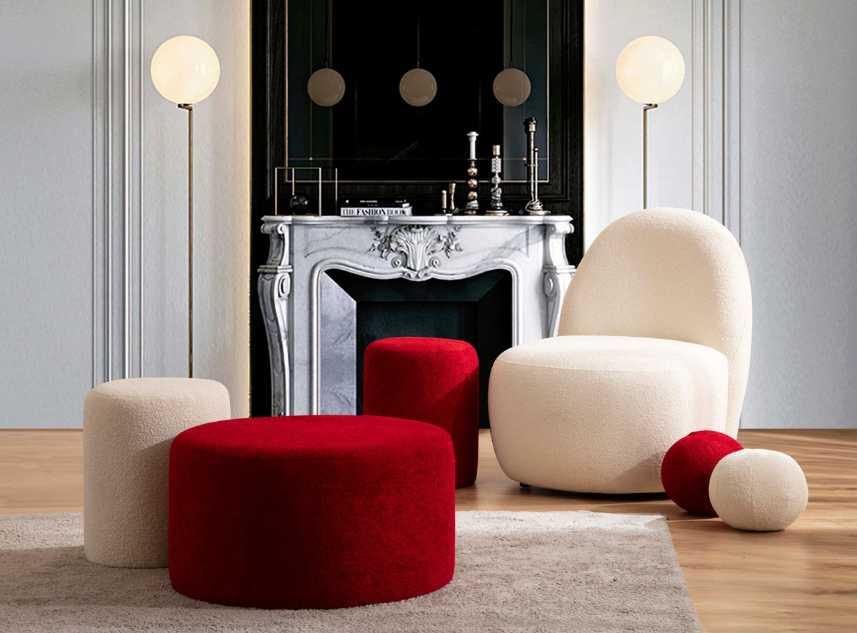 Ava Ivory Boucle Accent Chair