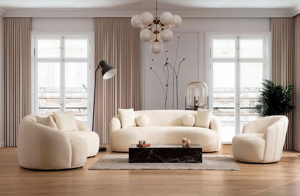 Emily Ivory Boucle Sofa 91" & Loveseat 81"