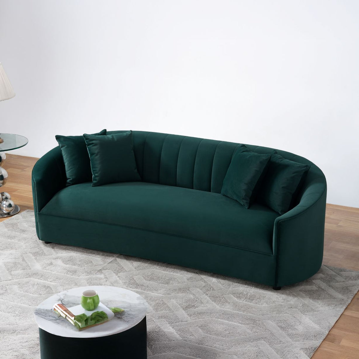 Cicily Green Velvet Sofa