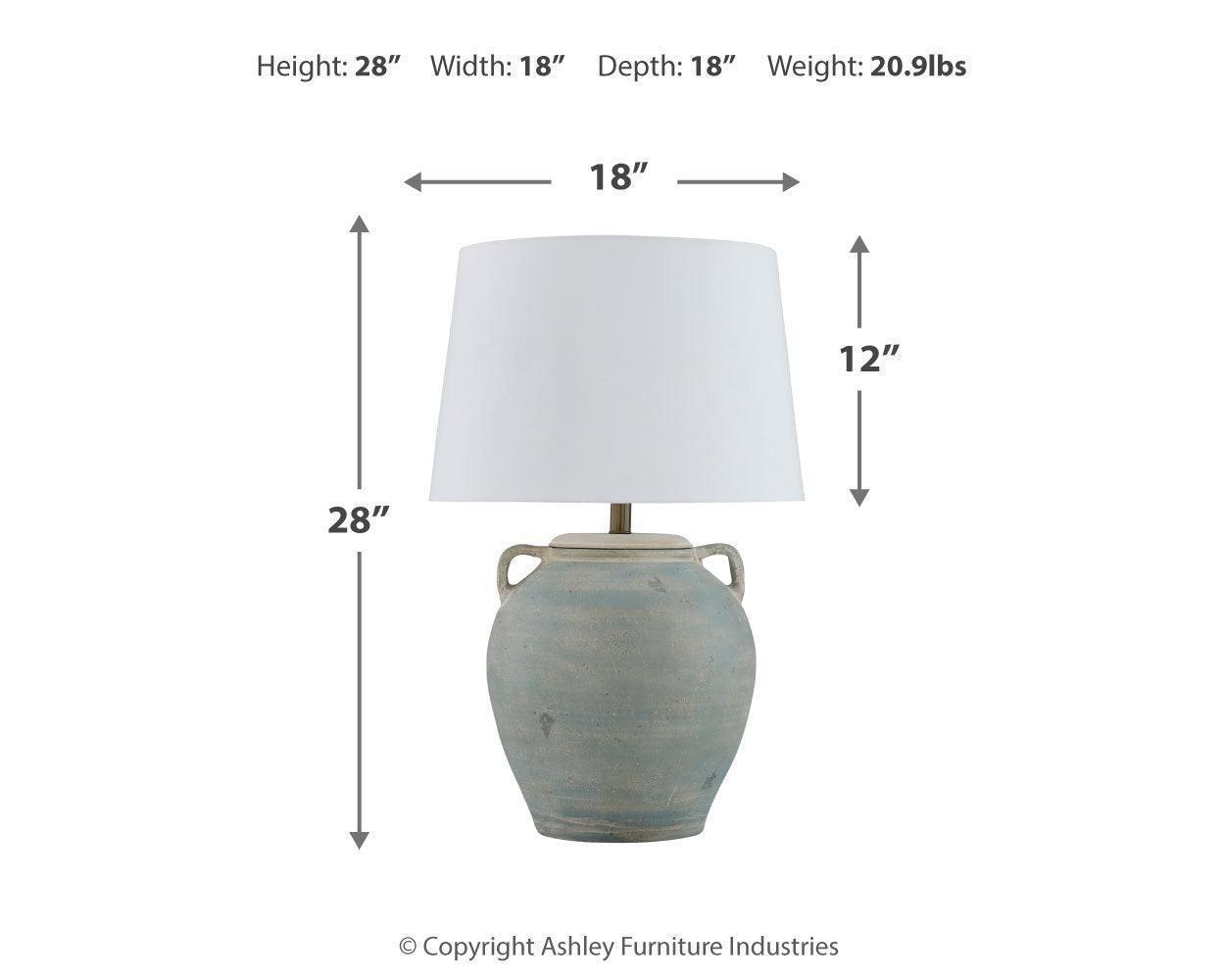Shawburg Antique Green 2-Piece Table Lamp Set