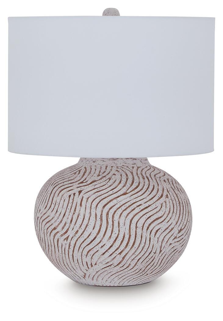 Vien Distressed White Table Lamp view 2