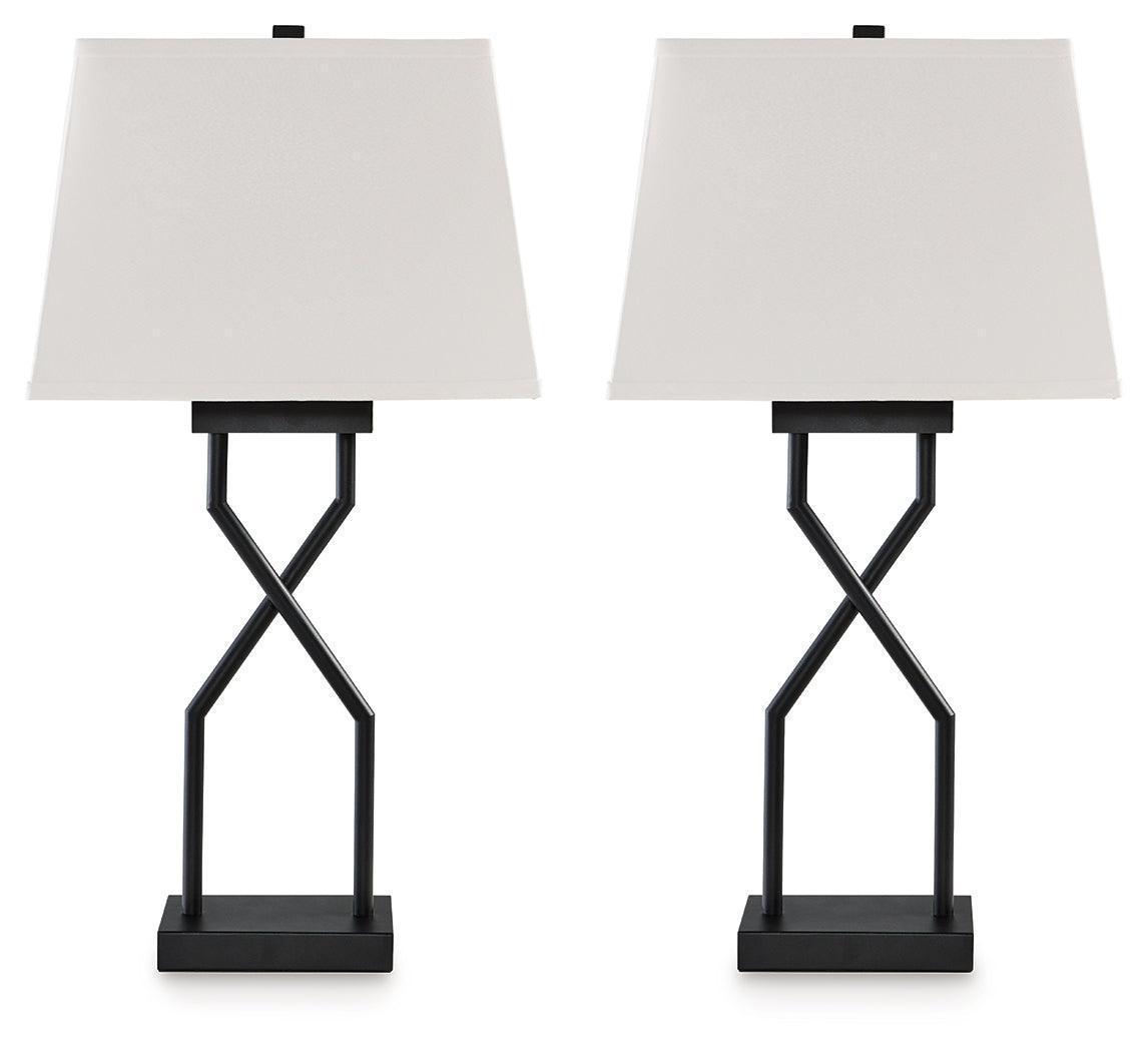 Brookthrone Black Metal Table Lamp Set of 2 with USB-C Charging Port