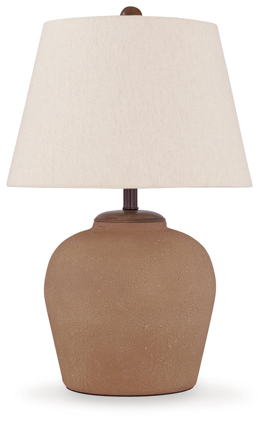 Scantor Rust Metal Table Lamp with Empire Shade