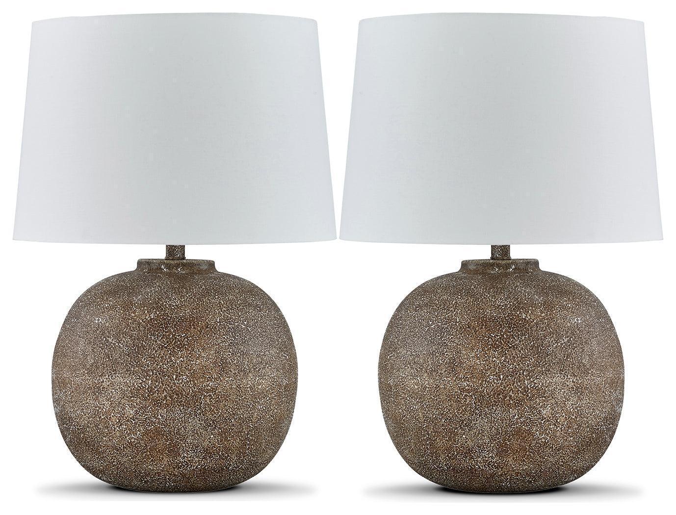 Neavesboro Antique Brown/White 2-Piece Table Lamp Set