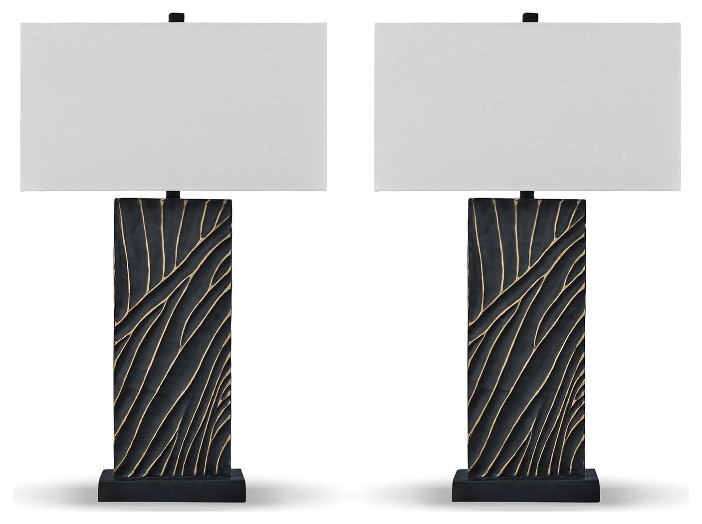 Bartlen Black/Gold Finish 2-Piece Table Lamp Set