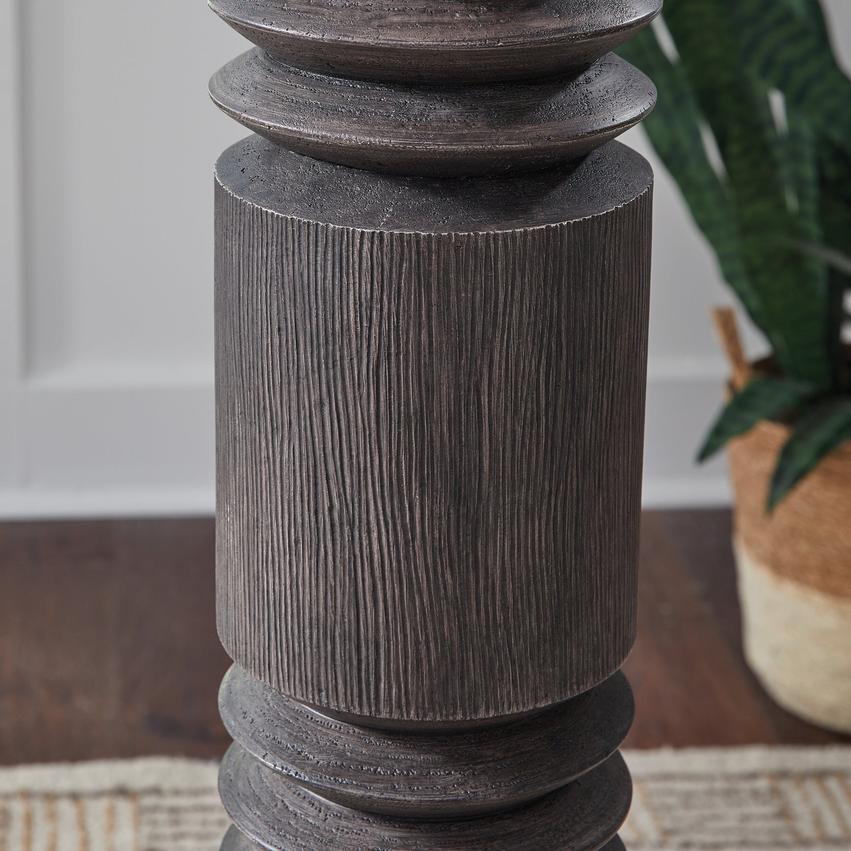 Fainwell Distressed Black Floor Lamp