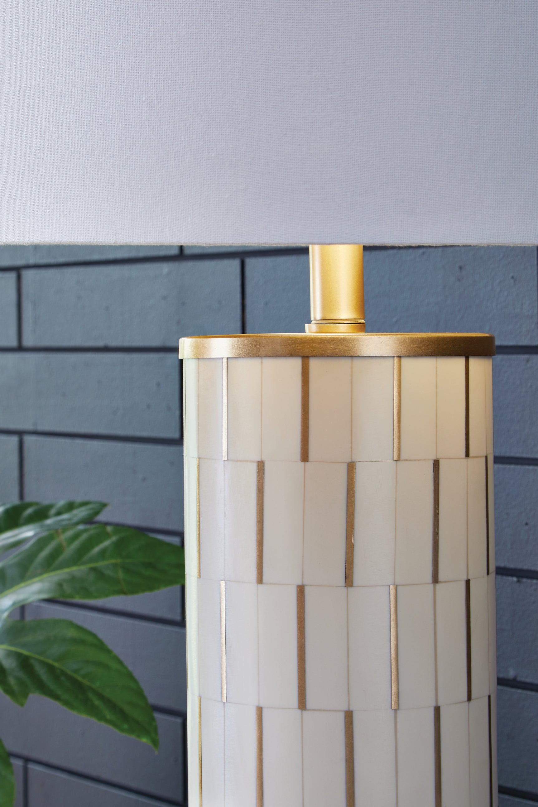 Faridworth White/Gold Finish Table Lamp
