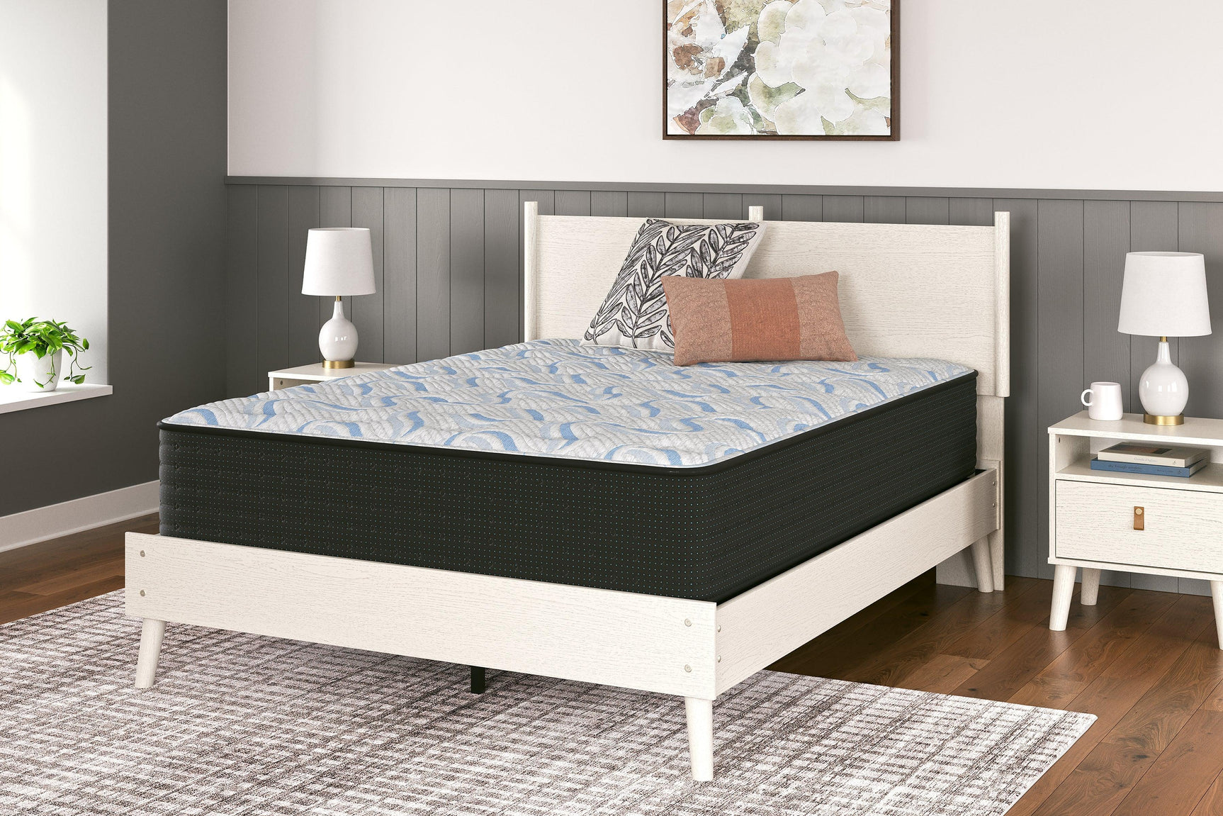 Elite Springs Plush Gray/Blue Full Mattress