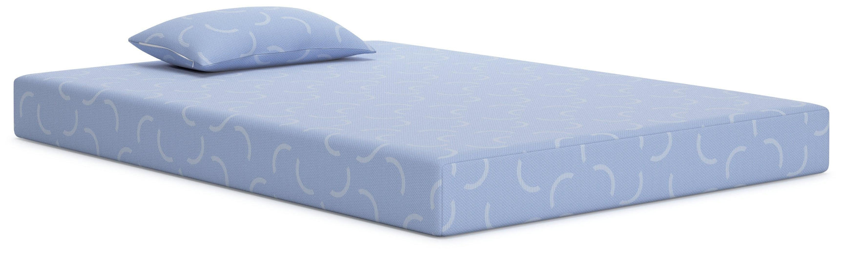iKidz Ocean Blue Twin Size Memory Foam Mattress and Pillow