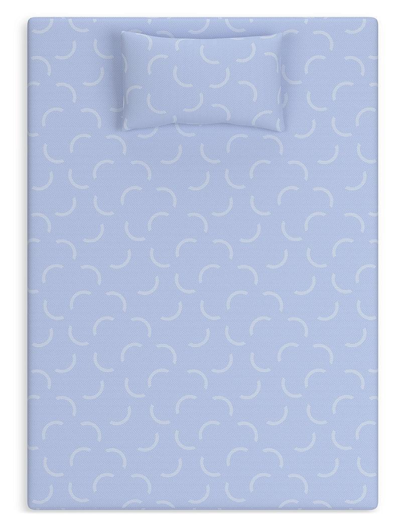 iKidz Ocean Blue Twin Size Memory Foam Mattress and Pillow