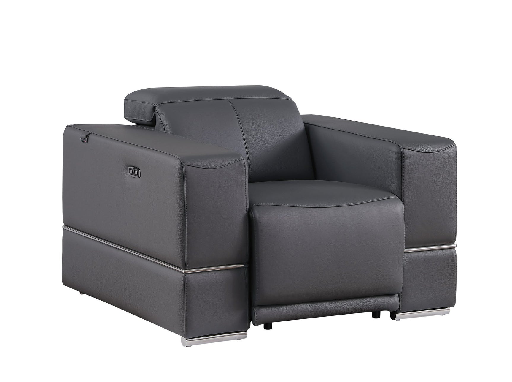Franco Gray Leather Reclining Set