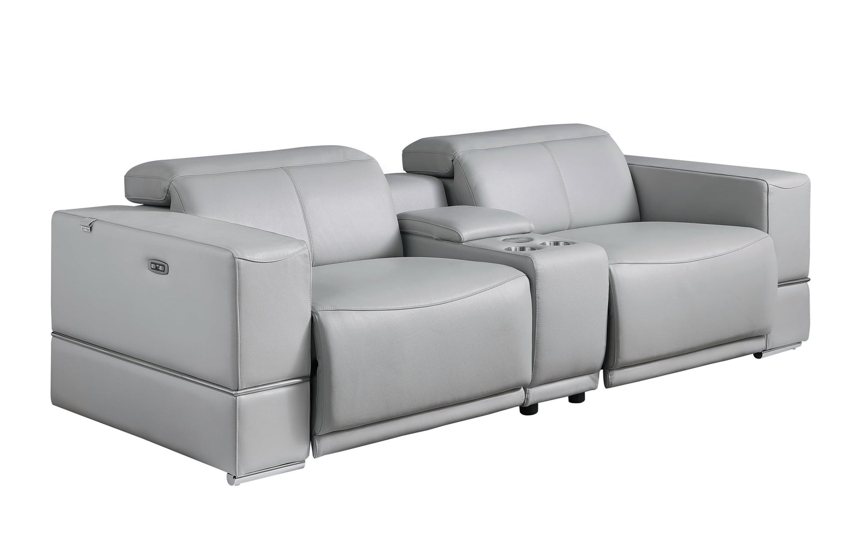 Franco Light Gray Leather Reclining Set