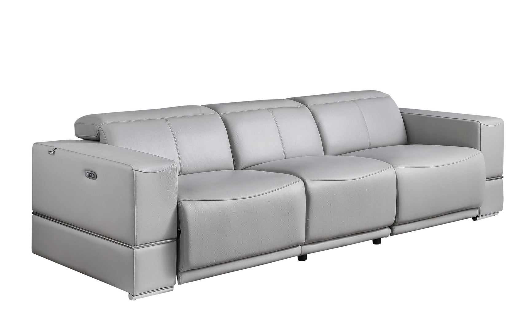 Franco Light Gray Leather Reclining Set