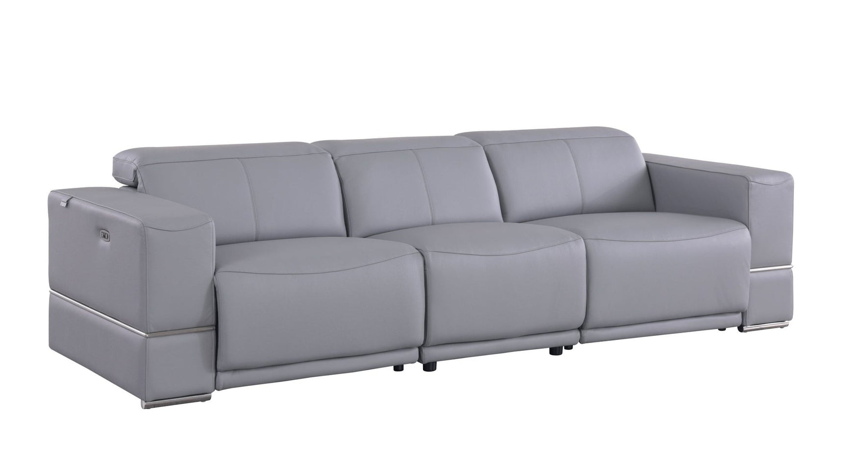 Franco Light Blue Leather Reclining Set