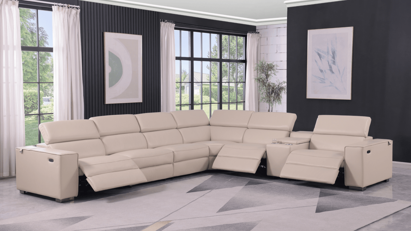 Picasso Beige 7-Piece Power Reclining Sectional