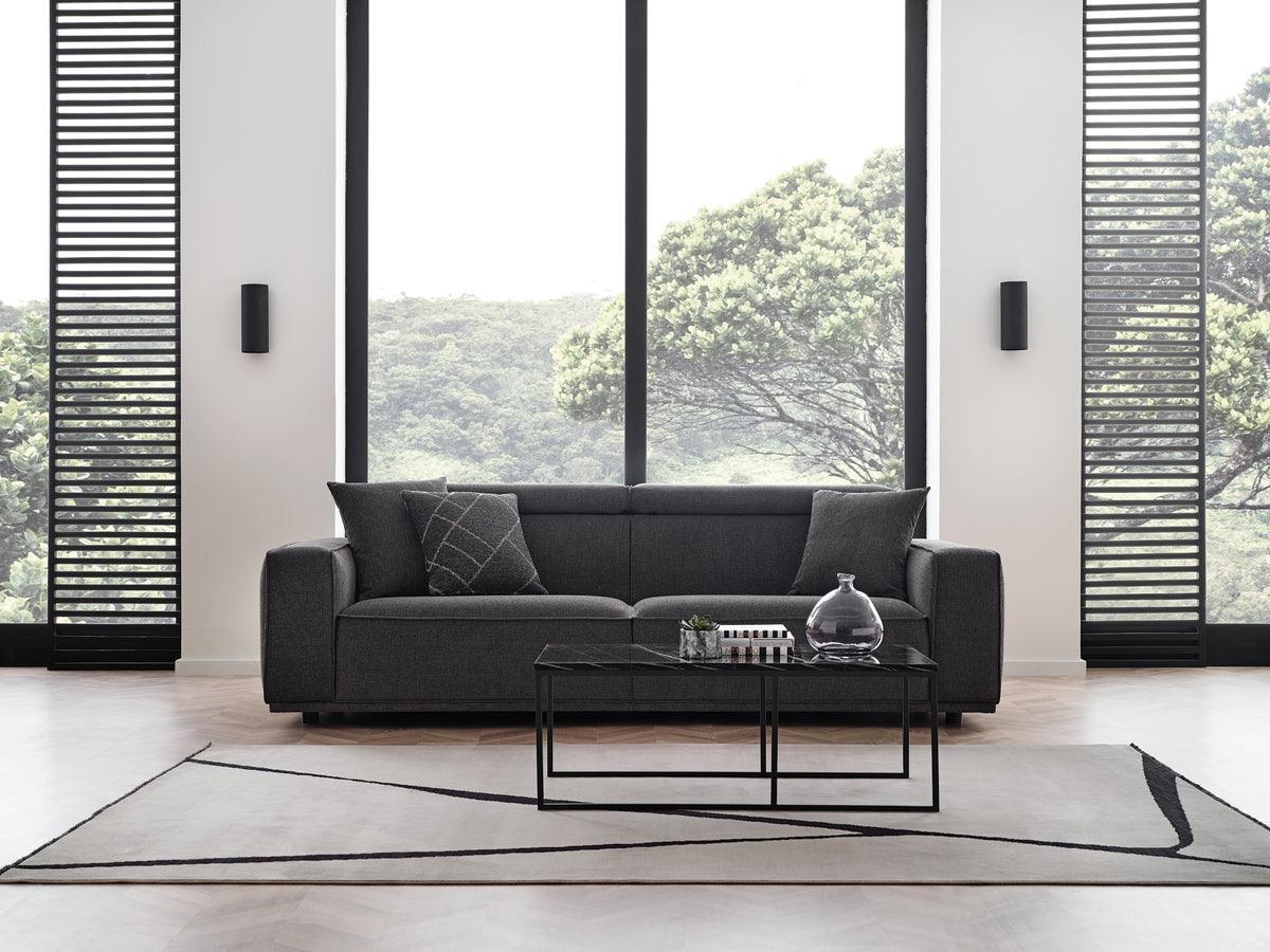 Milos Black 3-Seater Sofa - Ella Furniture