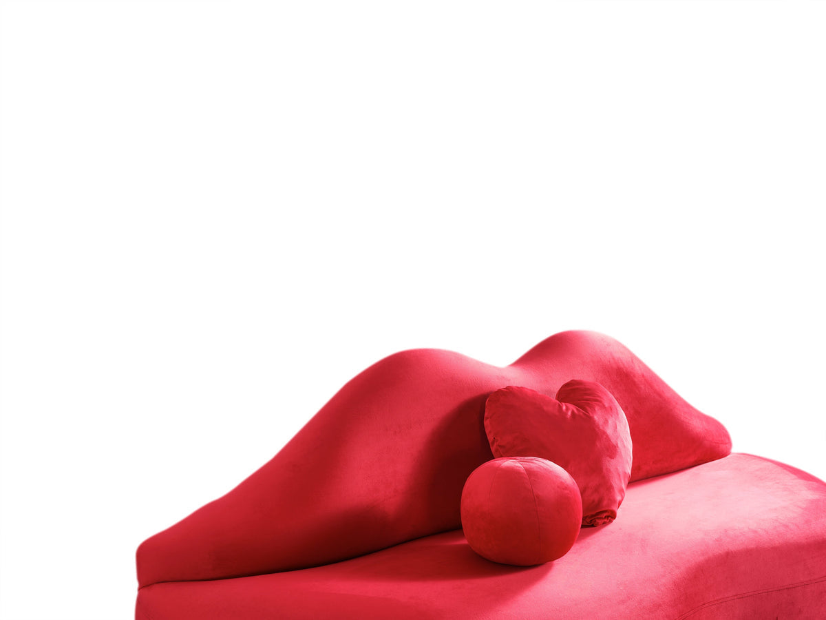 Audrey Red Velvet Loveseat 81"