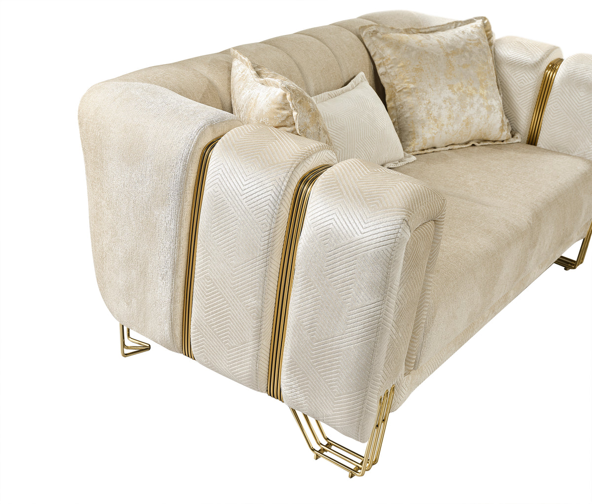 Ella Ivory Velvet Loveseat