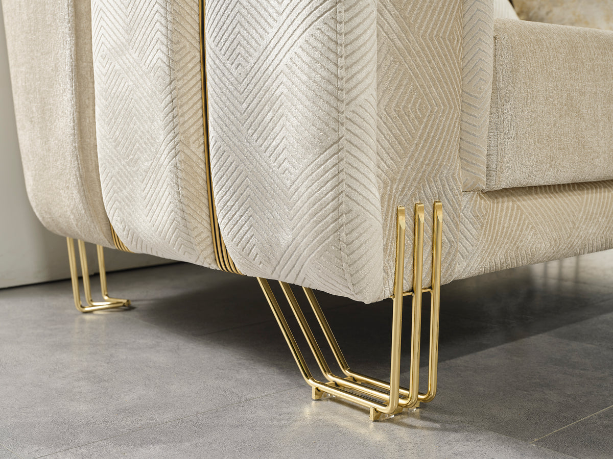 Ella Ivory Velvet Loveseat