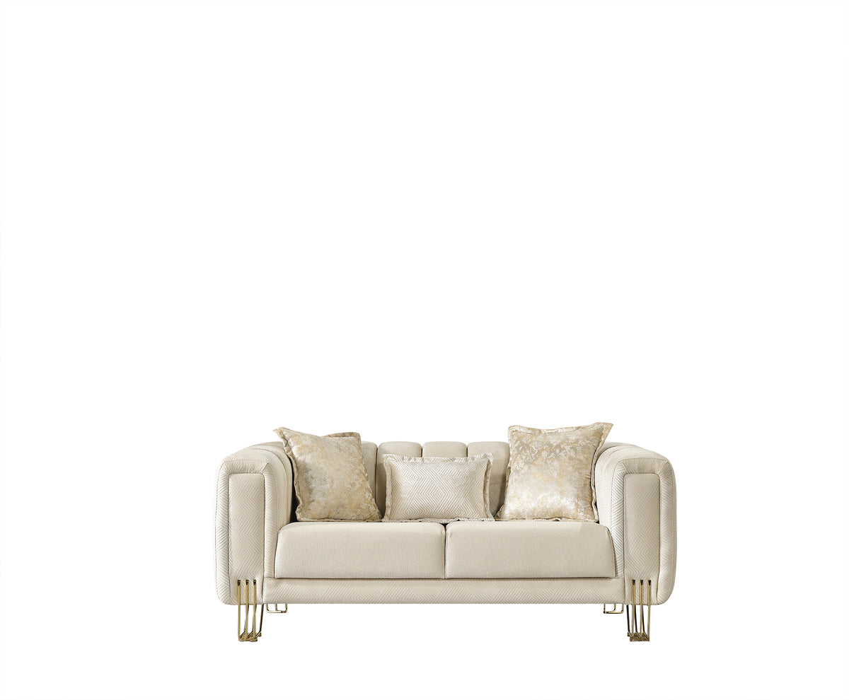 Ella Ivory Velvet Loveseat