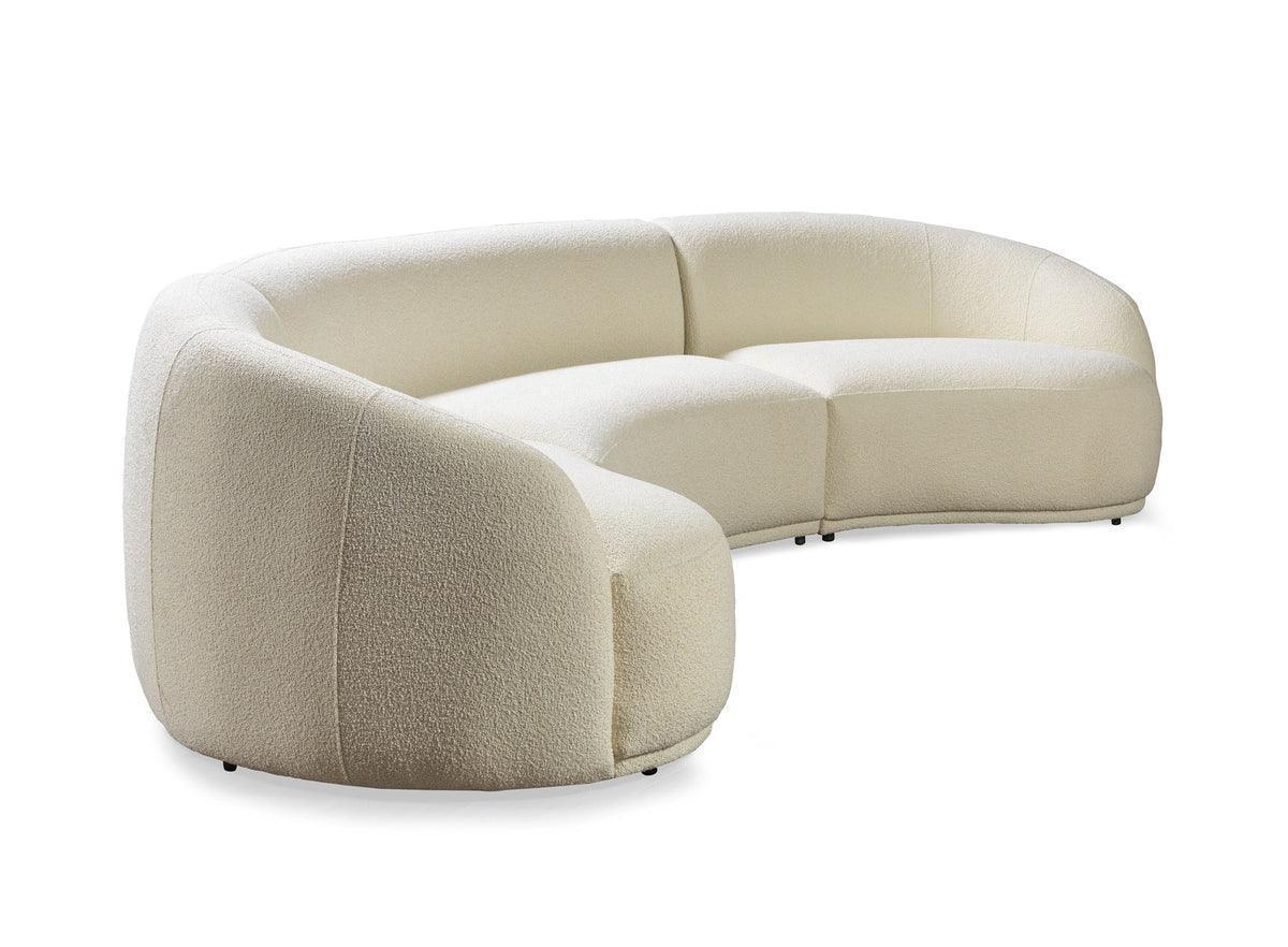 Emily Ivory Boucle 3-Piece Curved 138" Sectional