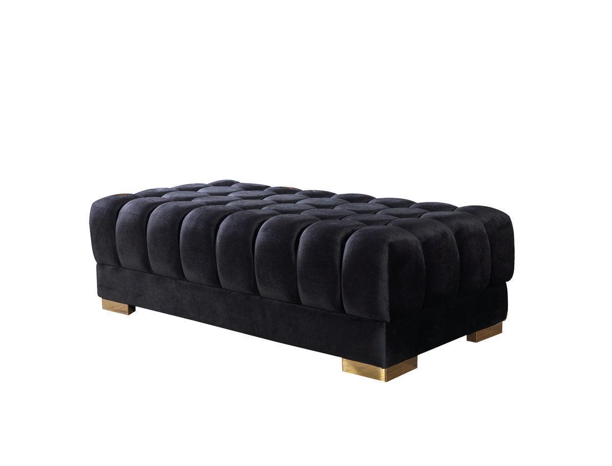 Mia Black Velvet Double Chaise 138" Sectional