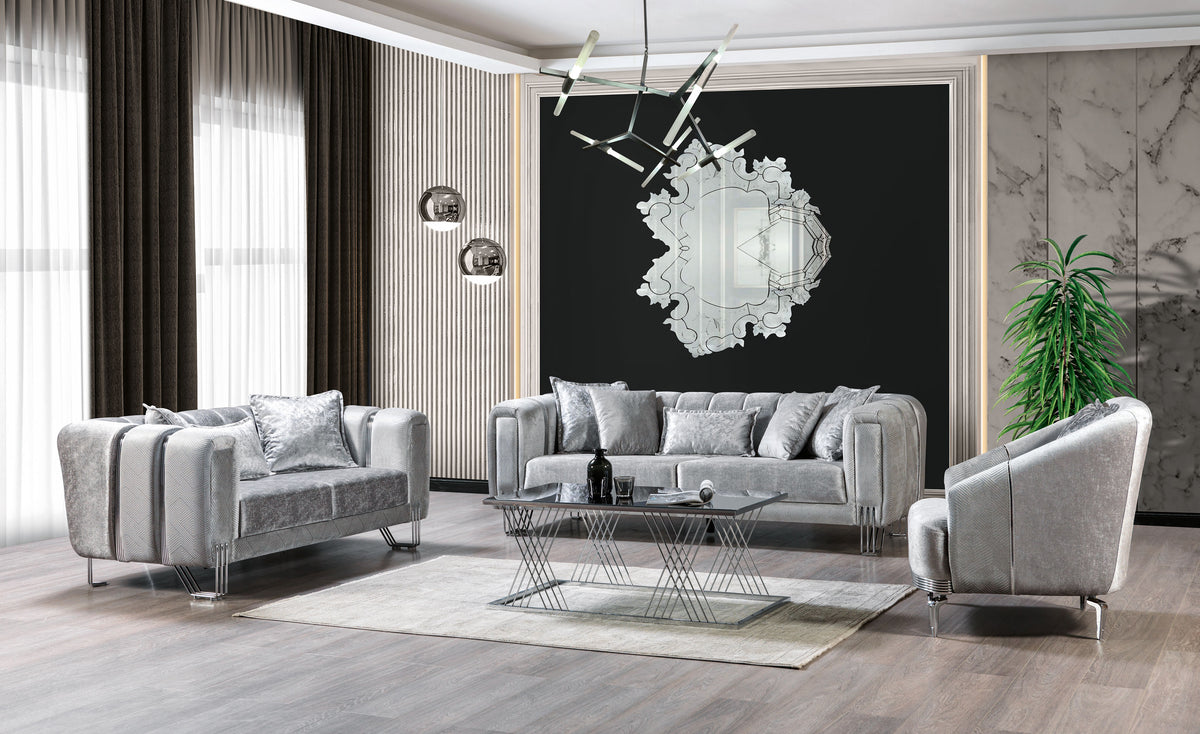 Ella Silver Velvet Chair