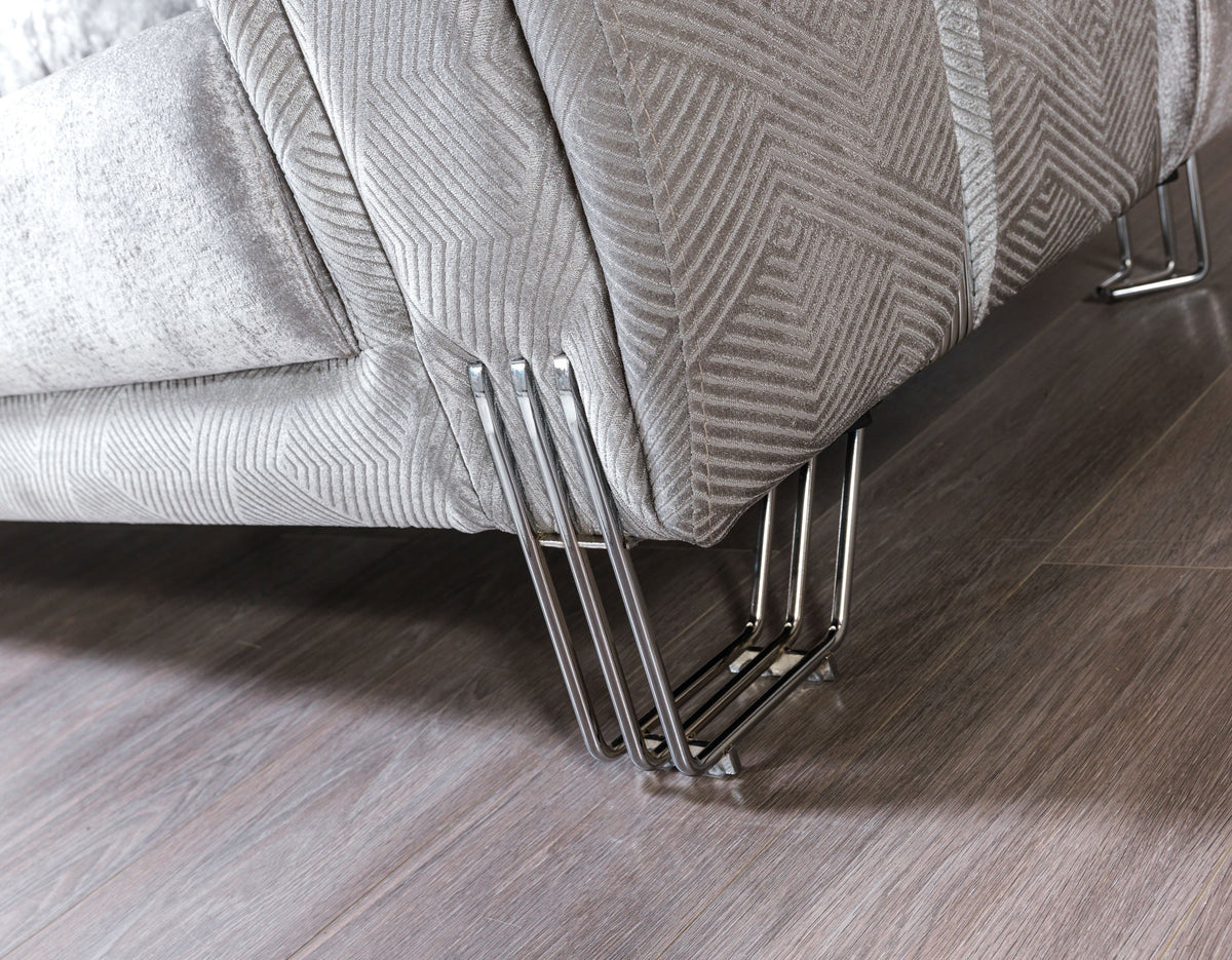 Santana Silver Velvet Sofa view 9