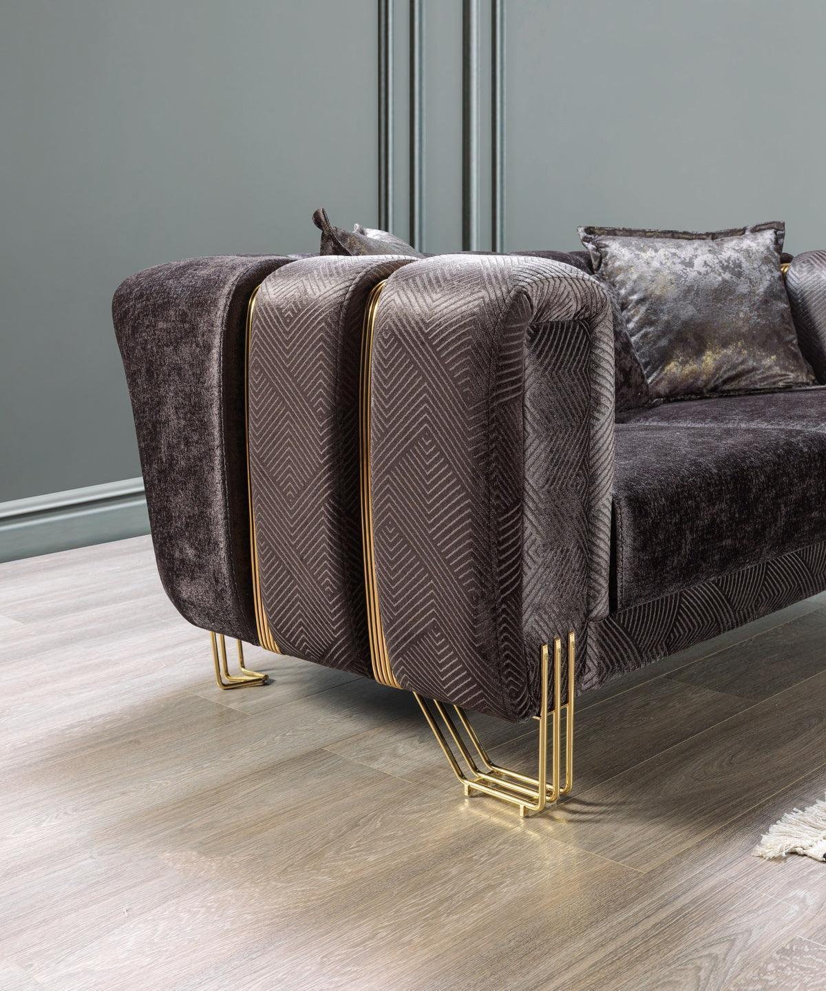 Ella Smoke Velvet Sofa 89" & Loveseat 69"