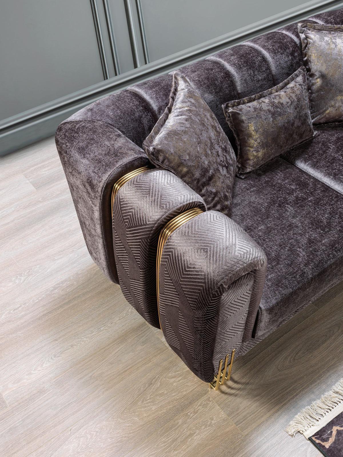 Ella Smoke Velvet Sofa 89" & Loveseat 69"