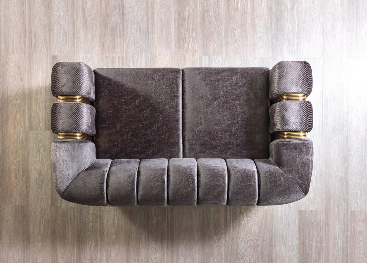 Santana Smoke Velvet Loveseat view 4