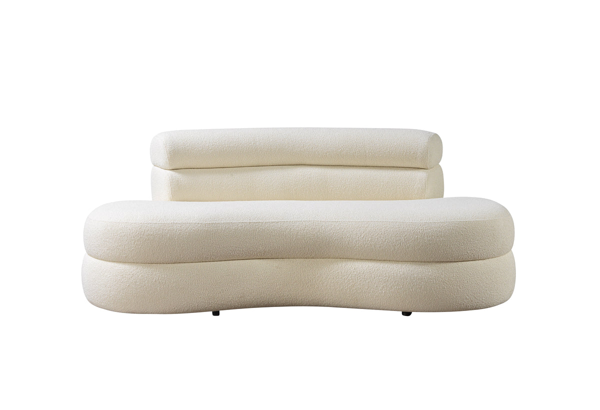 Sandy Ivory Boucle Loveseat