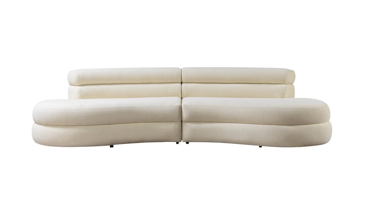 Sandy Ivory Boucle Curved Sectional - Ella Furniture