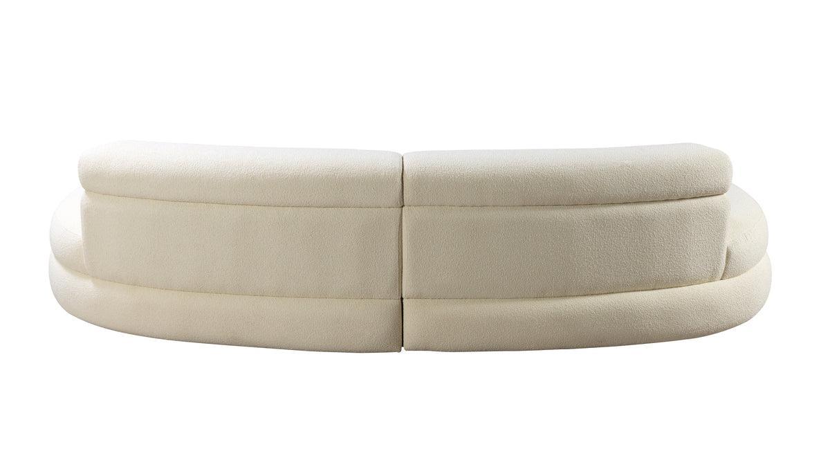 Sandy Ivory Boucle Curved Sectional - Ella Furniture