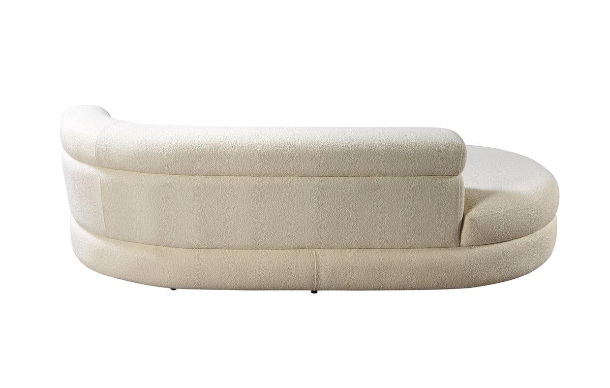 Sandy Ivory Boucle Chaise Lounge - Ella Furniture
