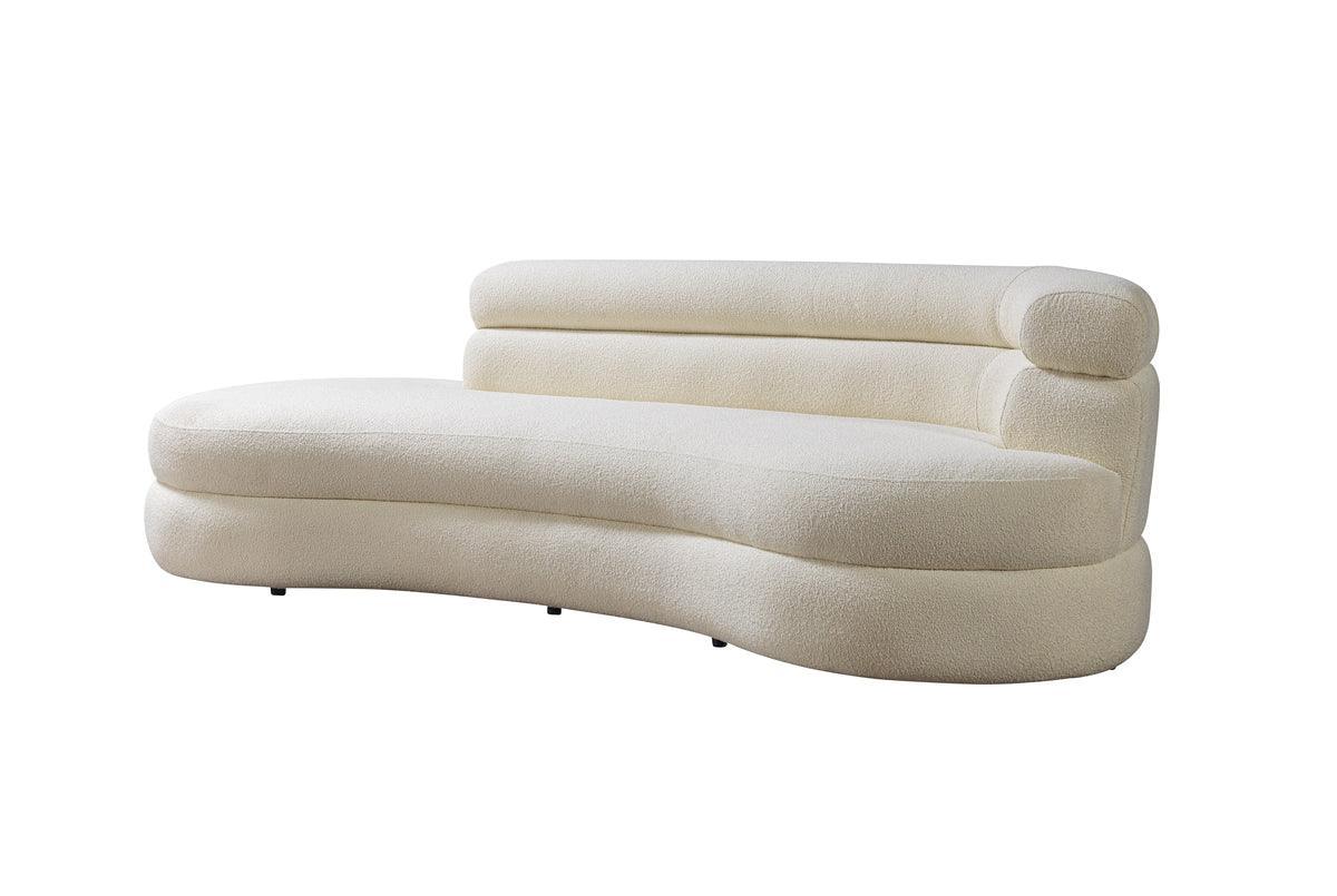 Sandy Ivory Boucle Chaise Lounge - Ella Furniture