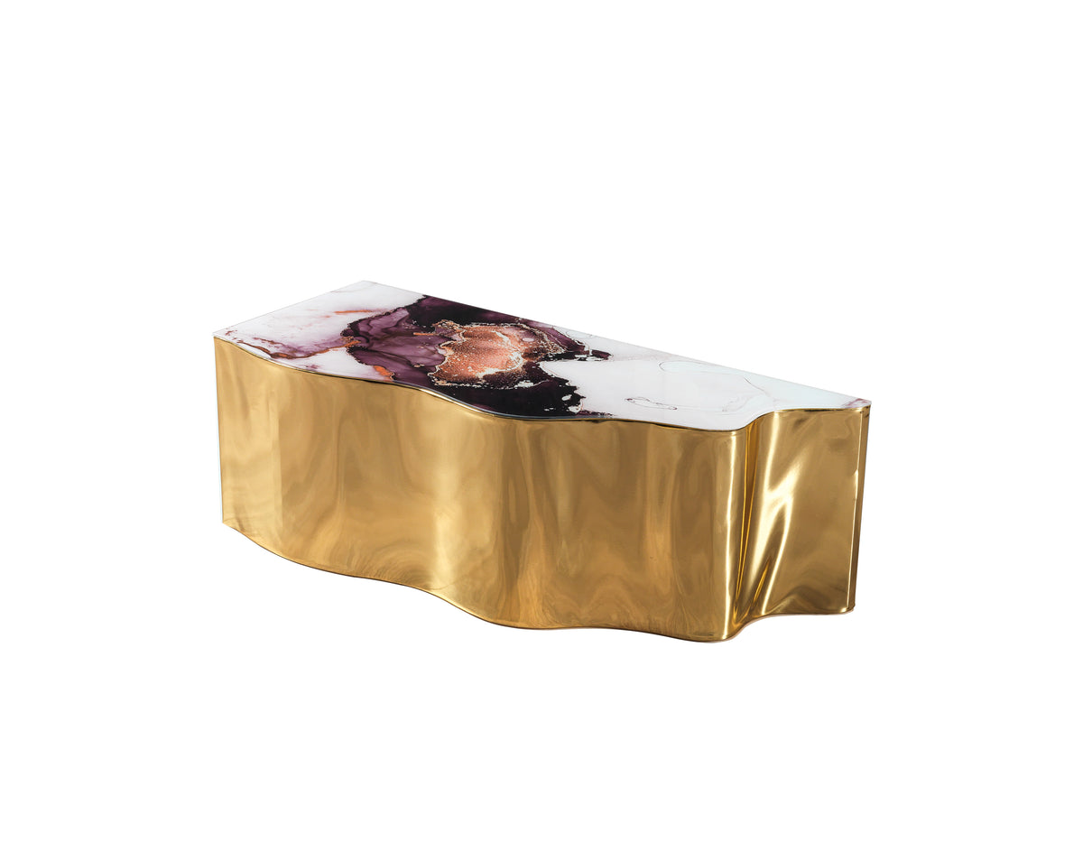 Leah White Marble 3-Piece Coffee Table