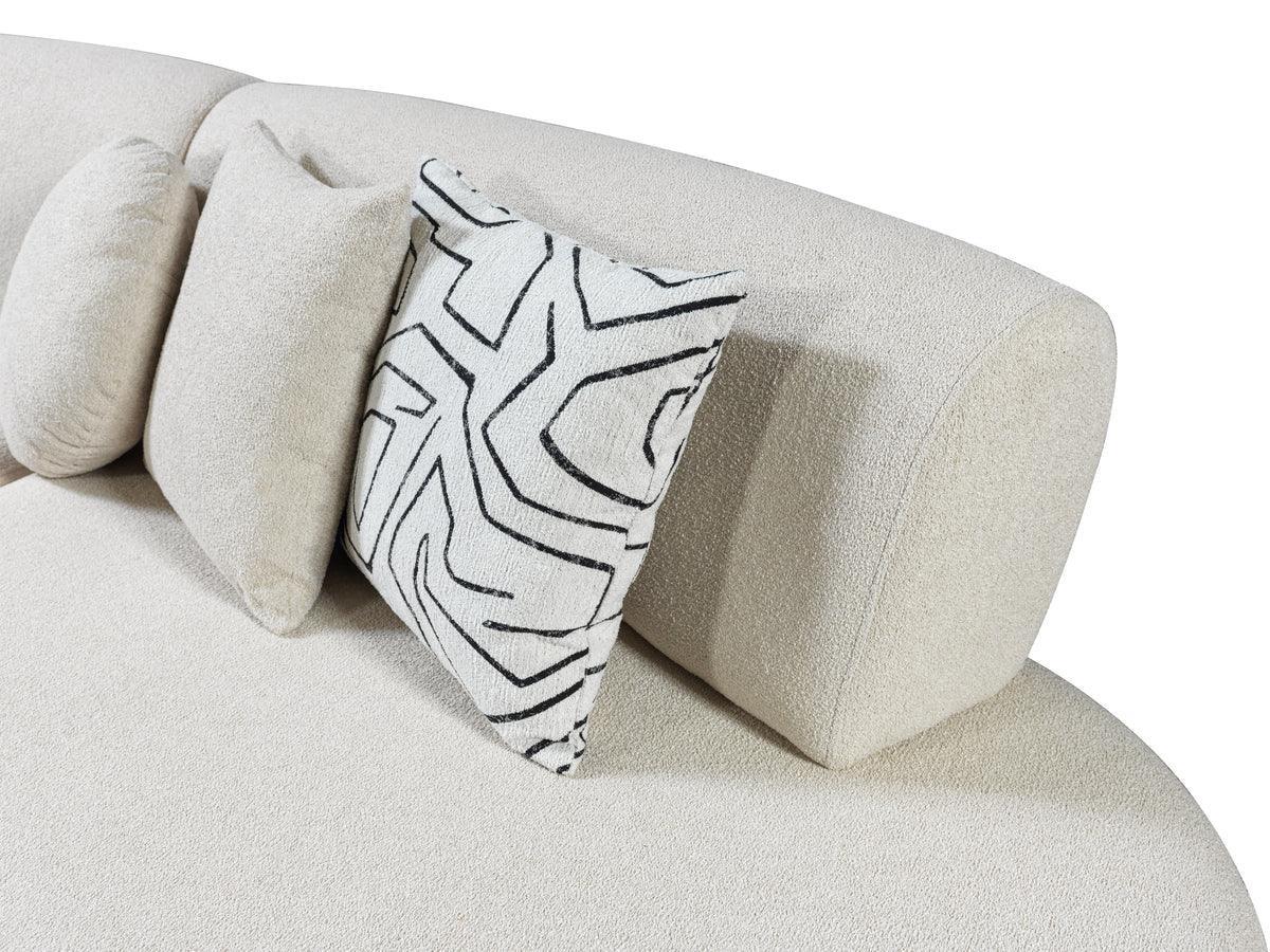 Olivia Ivory Boucle 2-Piece Curved Sectional - Ella Furniture