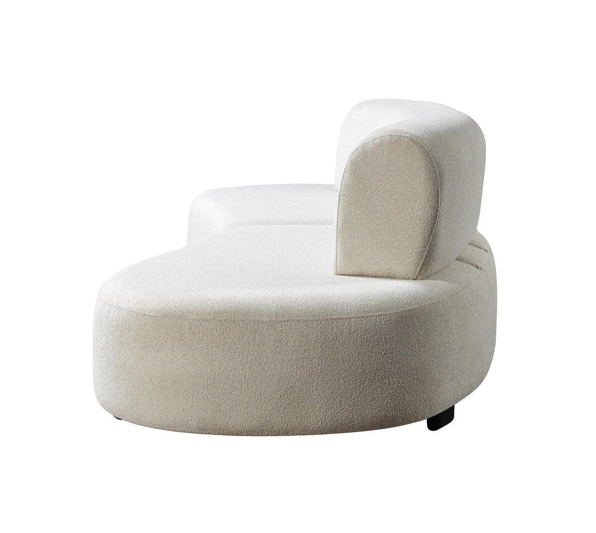 Olivia Ivory Boucle 2-Piece Curved Sectional - Ella Furniture