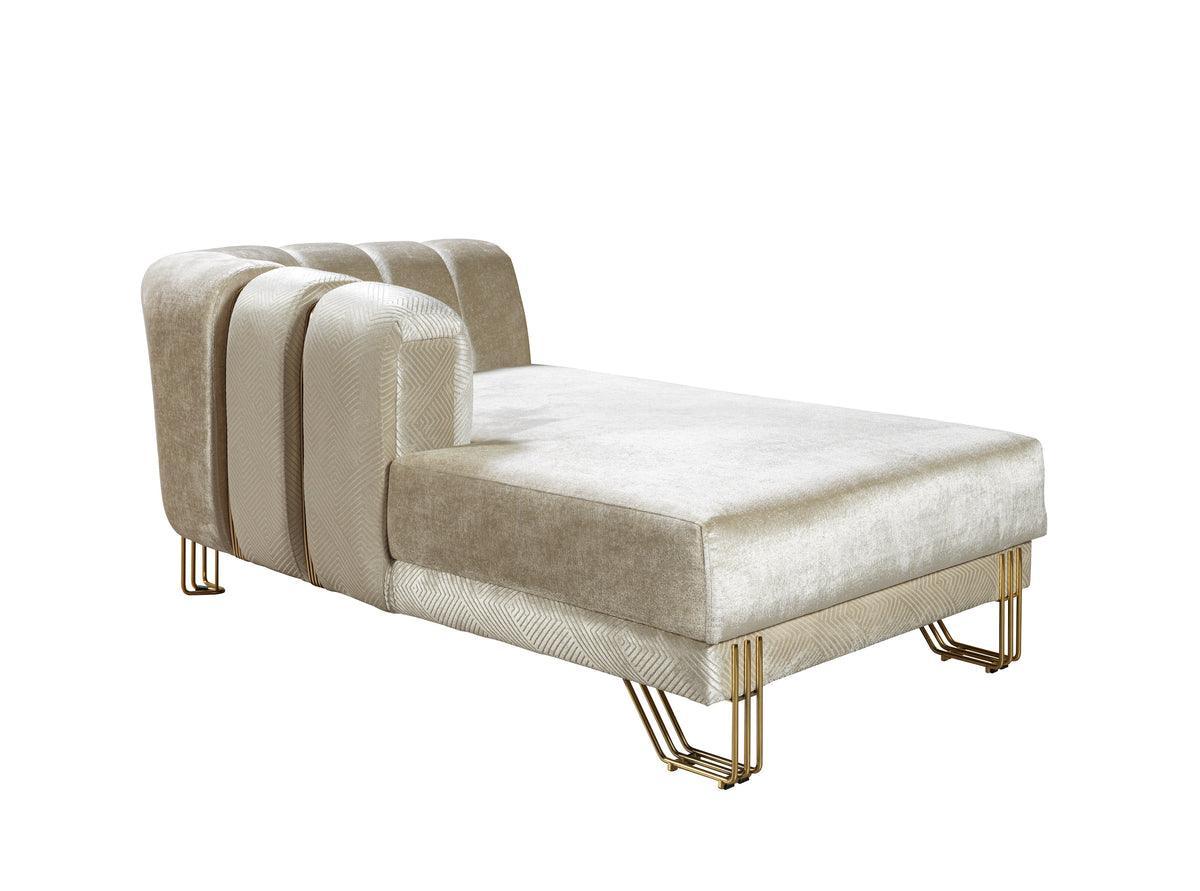 Ella Ivory Velvet Double Chaise Sectional - Ella Furniture