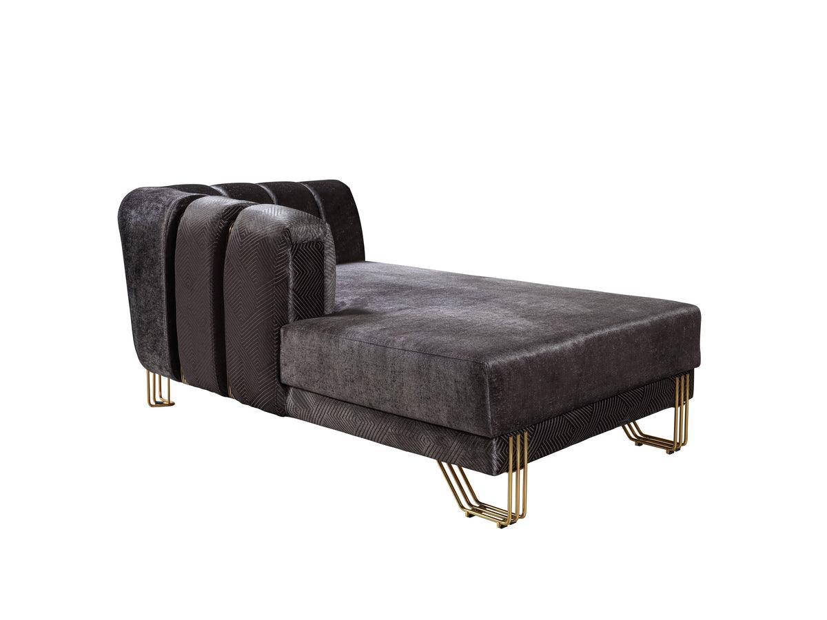 Ella Smoke Velvet Double Chaise Sectional - Ella Furniture