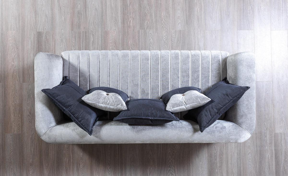 Avery Silver-gray Velvet Sofa & Loveseat - Ella Furniture