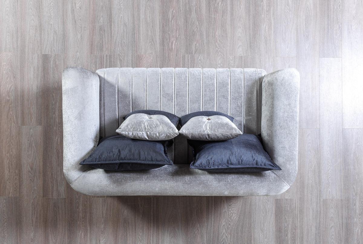 Avery Silver-gray Velvet Sofa & Loveseat - Ella Furniture