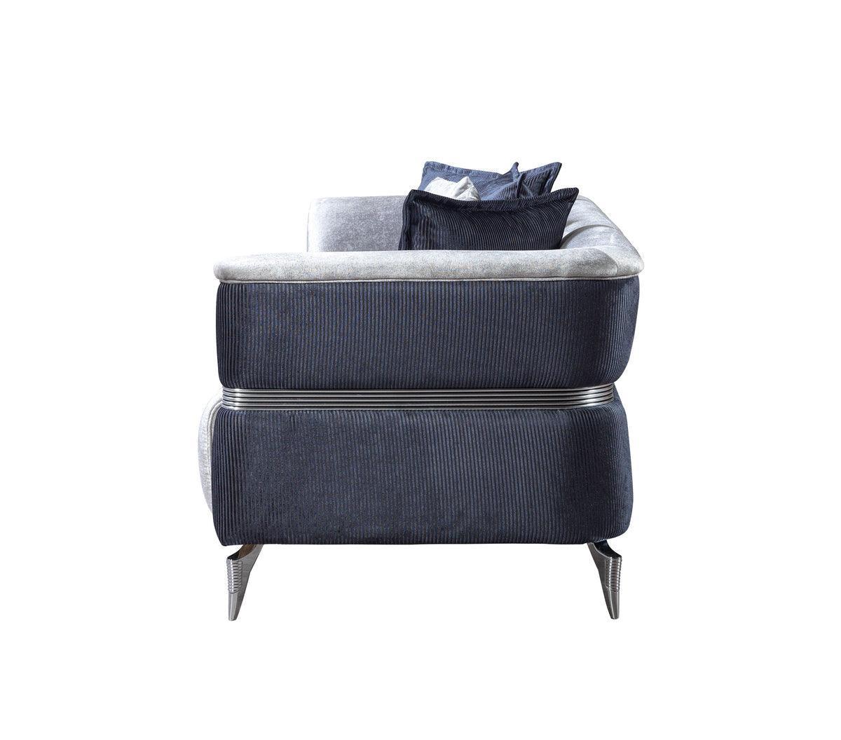Avery Silver-gray Velvet Sofa & Loveseat - Ella Furniture