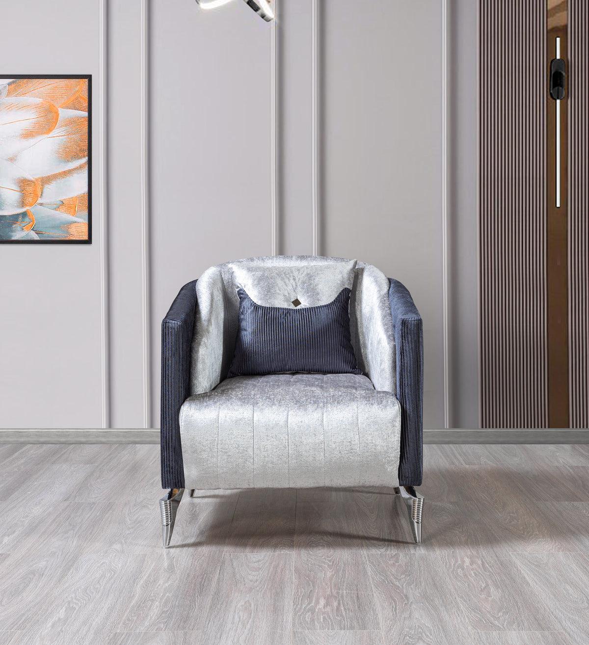 Avery Silver-gray Velvet Sofa & Loveseat - Ella Furniture