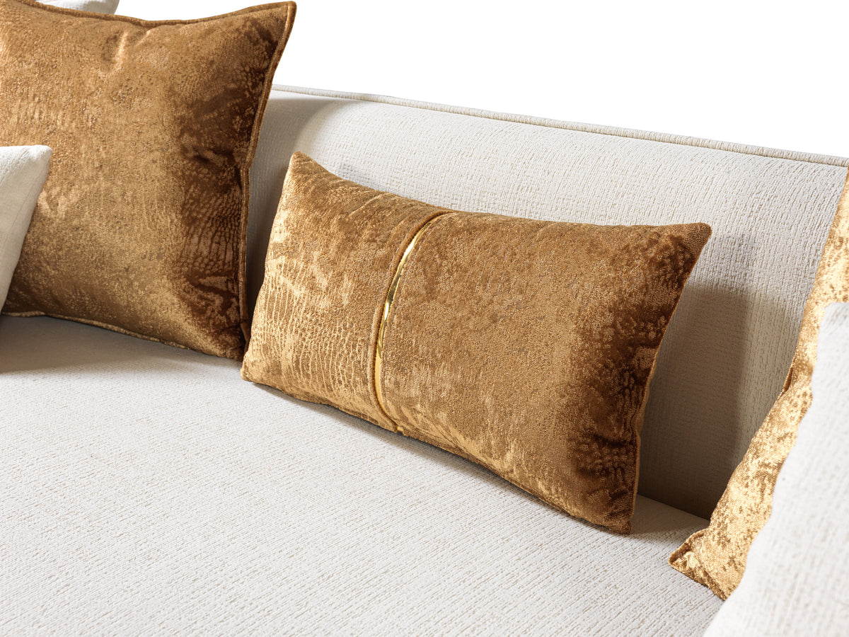 Lilith Ivory Velvet Sofa 94"