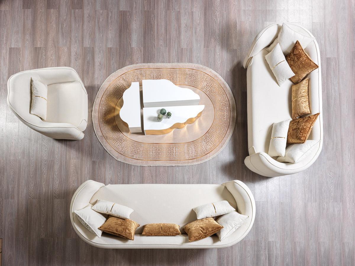 Helena Ivory Velvet Sofa & Loveseat