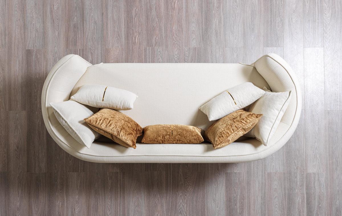 Lilith Ivory Velvet Loveseat 82"