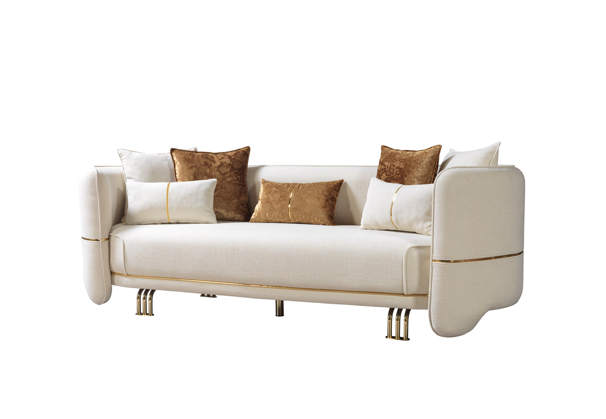 Lilith Ivory Velvet Sofa 94"